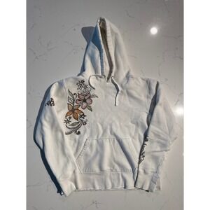 Roxy Womens White Graphic Pullover Hoodie